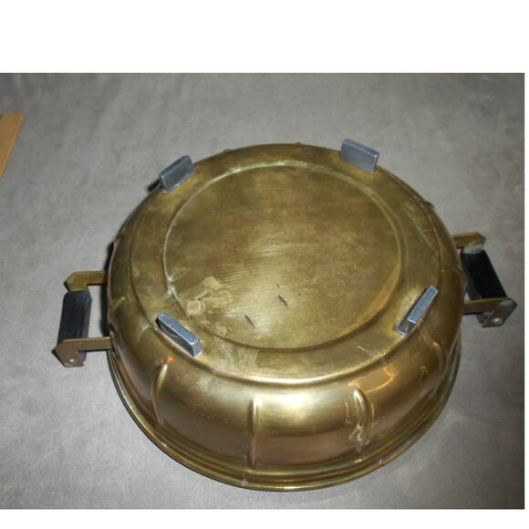 Vintage MCM Rochester Copper Chafing Parts 9" Round Dish w/Lid - Picture 5 of 12